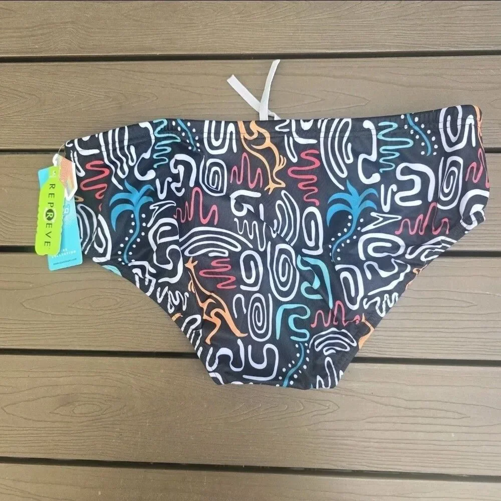 Speedo Eco Endurance Boy's Multicolor Jump Around Racer Briefs Sz 26 New